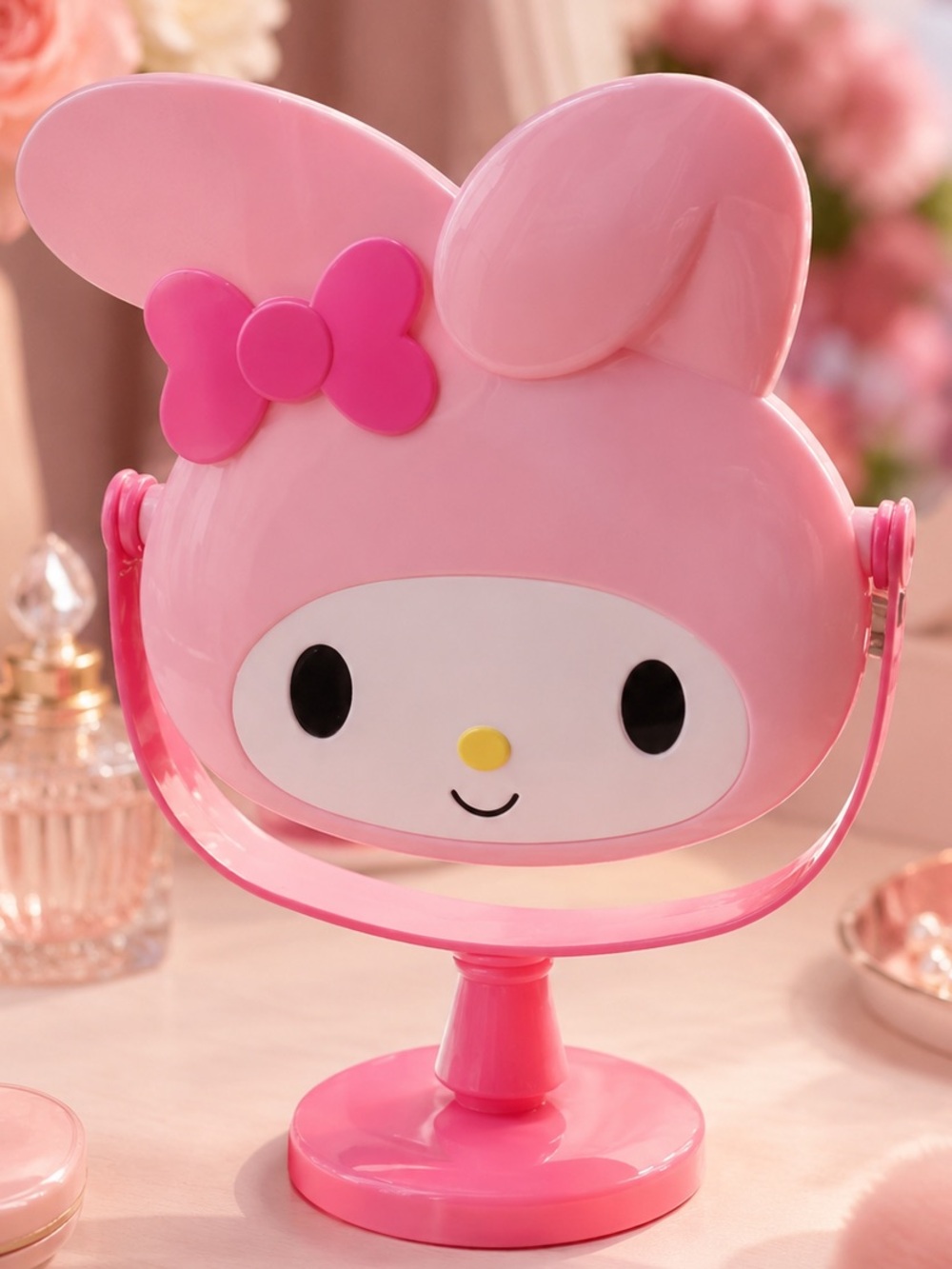 My Melody Pink Tabletop Vanity Mirror Kawaii Sanrio Decor NWT